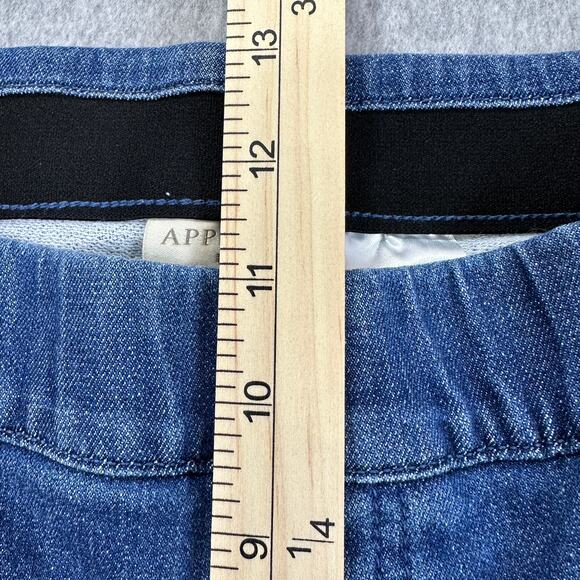 Appleseed's Pants WMNS Petite Small Blue Denim High Waist Button Detail Stretchy - Picture 10 of 11